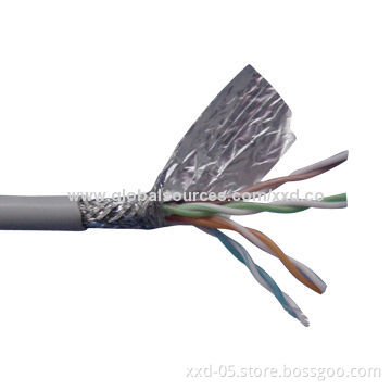 SFTP CAT5e LAN Cable with 24AWG Copper Conductor, Up to 120m Working Distance